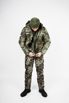 Тактическая военная куртка Бушлат зимний SoftShell Пиксель ВСУ 52 размер Козак