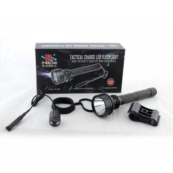 Аккумуляторный охотничий подствольный фонарь для охоты с выносной кнопкой под ружье Bailong Black Police-Q2808-T6