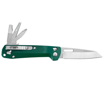 Складной нож мультиинструмент Leatherman 832894 Free K2 Evergreen 8 функций 115 мм зеленый