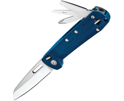 Складной нож мультиинструмент Leatherman 832898 Free K2 Navy 8 функций 115 мм синий