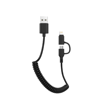 Кабель AWEI Cmbo Lightning+Micro USB Spring CL-53 1m 2.4A Black