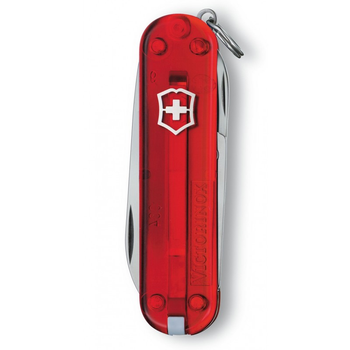 Складаний швейцарський ніж Victorinox Vx06223.T Classic SD 7 функцій 58 мм червоний-напівпрозорий