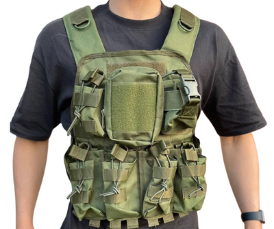 Плитоноска жилет тактична військова з розвантажувальною системою під плиту Tactical Vest Molle та Velcro оливковий