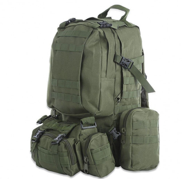 Рюкзак тактичний військовий з підсумками Tactical Backpack B08 50 л олива