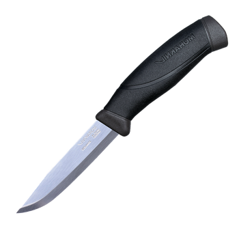 Нож с чехлом Morakniv Companion Anthracite, stainless steel 13165 Sandvik 12C27, 219 мм, Black