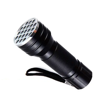 Фонарь ультрафиолетовый с кнопкой CNV 21LED 395-410 нм 9.5х2.8см Черный