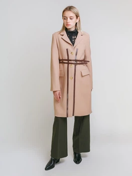 Пальто Burberry з ремінцями L Бежевий