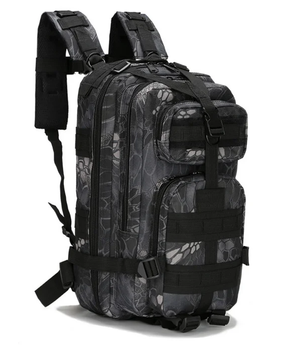 Тактичний штурмовий військовий рюкзак B02 25л чорний пітон