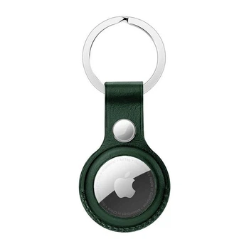 Чехол-брелок для Apple AirTag Hoco protective leather keychain shell (short style) dark green
