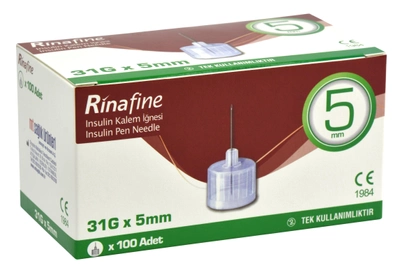 Иглы для инсулиновых шприц ручек Rinafine / Ринафайн 5 мм (31G x 0,25 мм)