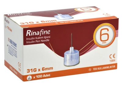 Голки для інсулінових шприц ручок Rinafine/Рінафайн 6 мм (31G x 0,25 мм)