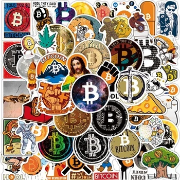Набор наклеек Bitcoin Биткойн 50 шт