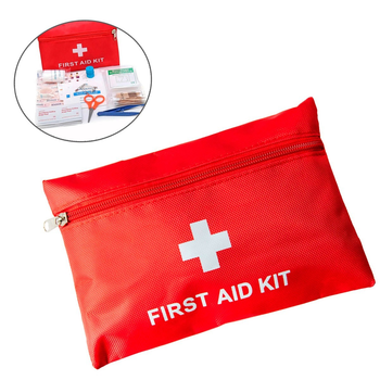 Аптечка первой помощи универсальная "First aid kit" Красная 14х20см, аптечка медицинская с наполнением (1009622-Red)