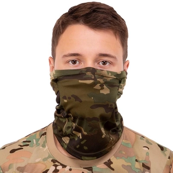 Балаклава тактична військова підшоломник хомут шарф Камуфляж Digital Woodland ZK-5