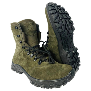 Берці тактичні зимові черевики високі шкіра зелені розмір 41