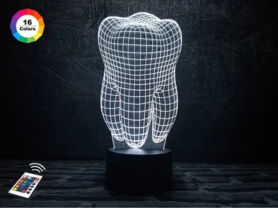 3D нічник "Зуб" 3DTOYSLAMP