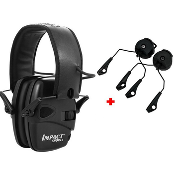 Активні навушники для стрільби з кріпленням на шолом Howard Impact Sport Black (12588kr)