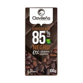 Шоколад черный CLAVILENO Chocolate Negro 85% какао, без сахара 100г (00-00000018)