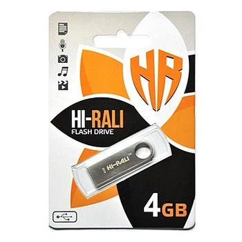 Флеш пам'ять 4GB Hi-Rali Shuttle Silver (HI-4GBSHSL)