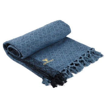 Плед шерстяной голубой с ромбовидным узором Warm Blue Shingora