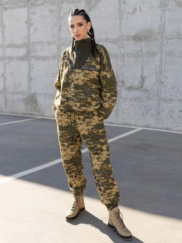 Жіночий Теплий костюм в стилі мілітарі камуфляж L 13595