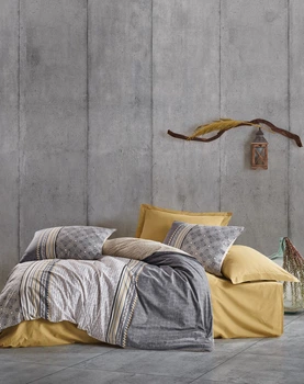 Комплект турецкого постельного белья TÜRComFor евро 200 x 220 Nedra Beige ранфорс (TC303375227)