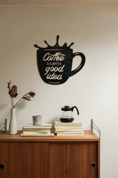 Настінне панно, декор інтер'єру , картина з дерева Coffee - good idea (01022-чор-50)