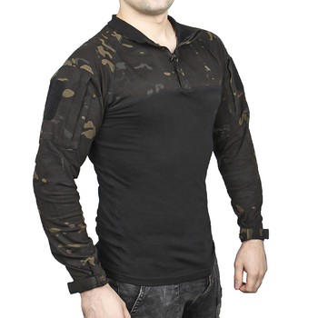 Рубашка тактическая убокс Pave Hawk PLY-11 Camouflage Black 3XL мужская с карманами на рукавах на липучках TR_7865-42493