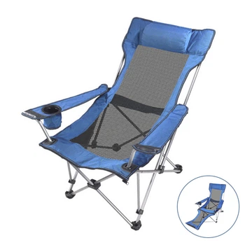 Розкладне крісло шезлонг Lesko SW233 Blue для відпочинку пікніка дачі портативне TR_7594-25746