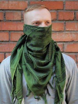 Шемаг военный оливково-черный пиксели тактический шарф куфия 110х110 см