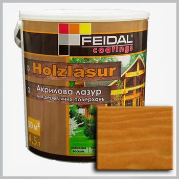 Акриловая лазурь Holzlasur Feidal (орегон) 4.5л