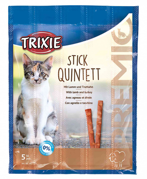 Лакомства для кошек Trixie 42723 Premio Quadro-Sticks ягненок/индейка 5 шт х 5 г (4011905427232)