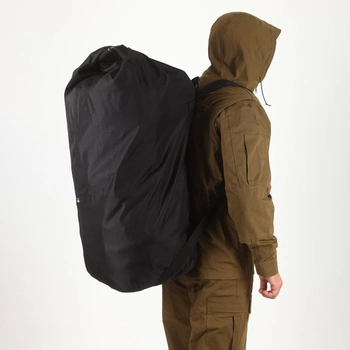 Рюкзак для речей із прогумованного оксфорду на 65 літрів Чорний, речовий тактичний мішок MELGO