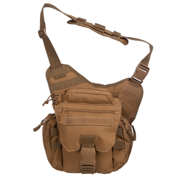 Прочная тактическая сумка через плечо военная однолямочная из ткани SILVER KNIGHT Хаки (TY-517)
