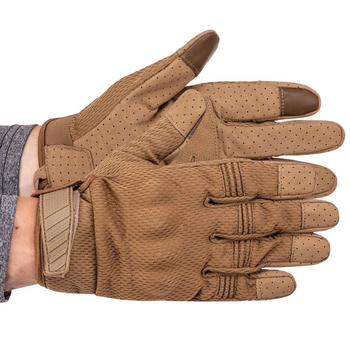 Міцні тактичні рукавички із закритими пальцями Рукавички для військових TACTICAL Хакі (BC-8816) L