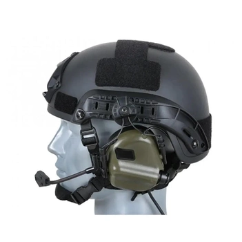 Навушники активні тактичні з кріпленням на каску та мікрофоном EARMOR M32H для військових 22dB Койот