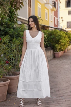 Длинное пляжное платье Fresh Cotton 2409 F-1C 46(L) Белый