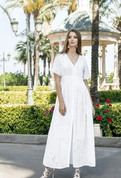 Довга пляжна туніка на гудзиках Fresh Cotton 2505 F-1C 46(L) Білий