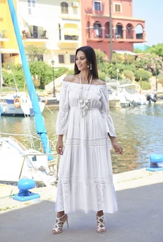 Пляжное платье с длинными рукавами Fresh Cotton 2513 F-1C 44(M) Белый