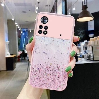 Чехол Stardust с цветными бортиками для Xiaomi Poco X4 Pro 5G Розовый