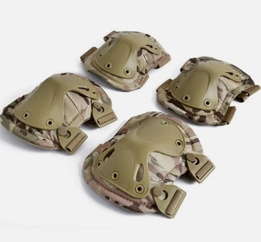 Комплект защиты тактической наколенники, налокотники MHZ F001, камуфляж