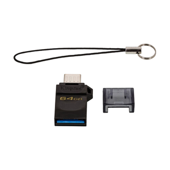 Флеш память USB OTG King.ston DT MicroDuo 64GB G2 micro USB 3.2 Black