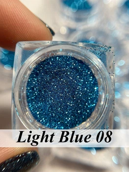 Глітер пісок для дизайну нігтів світло блакитний (Light Blue № 08)