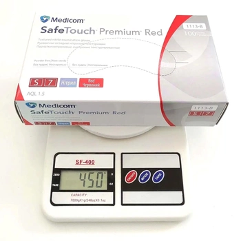 Перчатки нитриловые повышенной плотности Medicom Premium Red размер S красные 100 шт