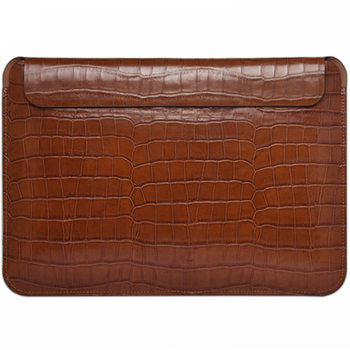 Кожанный чехол WIWU Skin Croco Geniunie Leather Sleeve Series for MacBook 14" [2021], Brown