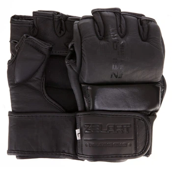 Перчатки рукопашные для смешанных единоборств кожаные MMA Zelart VL-3098 (р-р XL, черный)