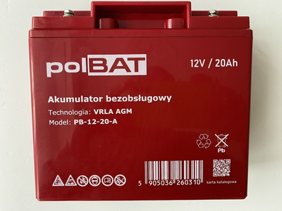 Акумуляторна батарея гелева Polbat AGM 12V 20Ah (PB-12-20-A)