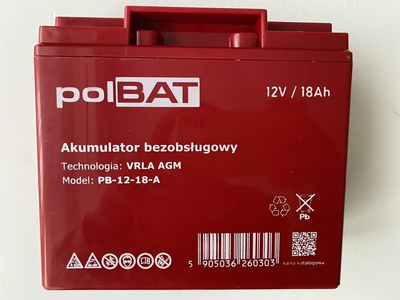 Акумуляторна батарея гелева Polbat AGM 12V 18Ah (PB-12-18-A)