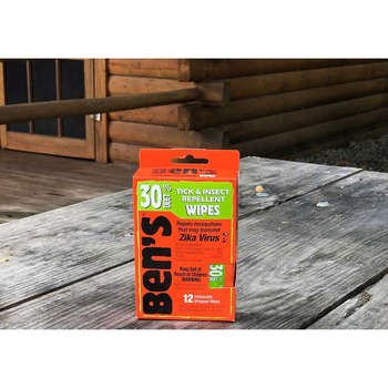 Серветки від комарів і кліщів Ben's Insect Repellent Wipes 30%