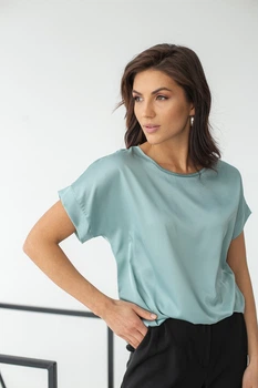 Шовкова футболка м'ятного кольору FashionYouWant S м'ятний 43450049
